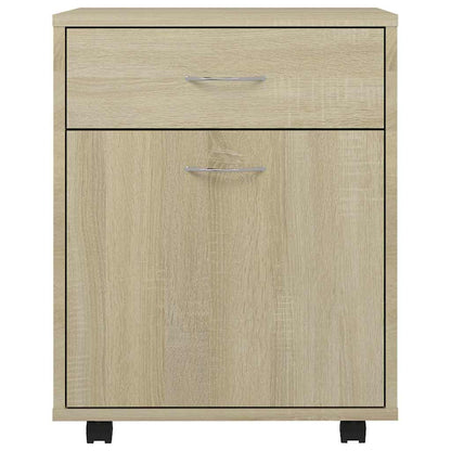 808443 vidaXL Rolling Cabinet Sonoma Oak 45x38x54 cm Engineered Wood