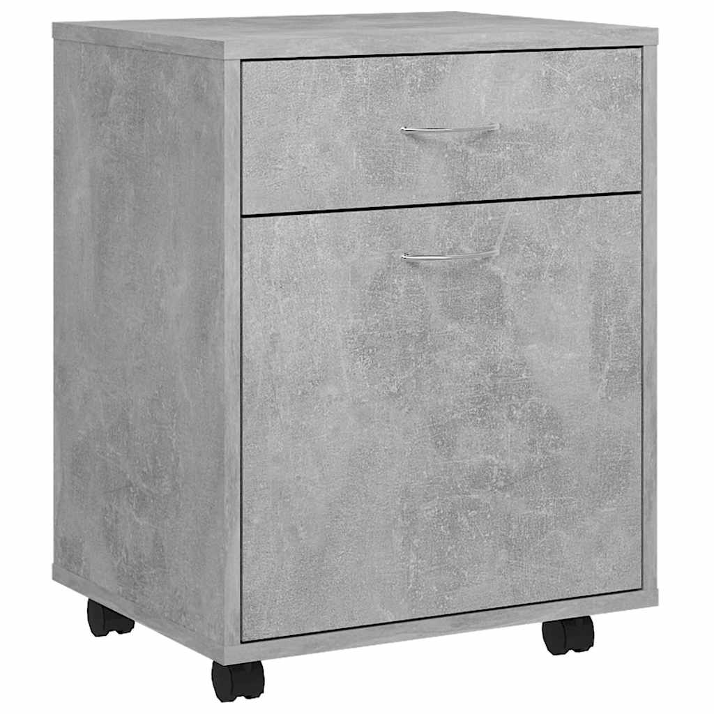 808444 vidaXL Rolling Cabinet Concrete Grey 45x38x54 cm Engineered Wood