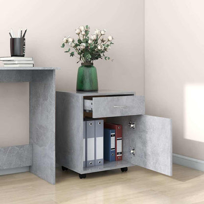 808444 vidaXL Rolling Cabinet Concrete Grey 45x38x54 cm Engineered Wood