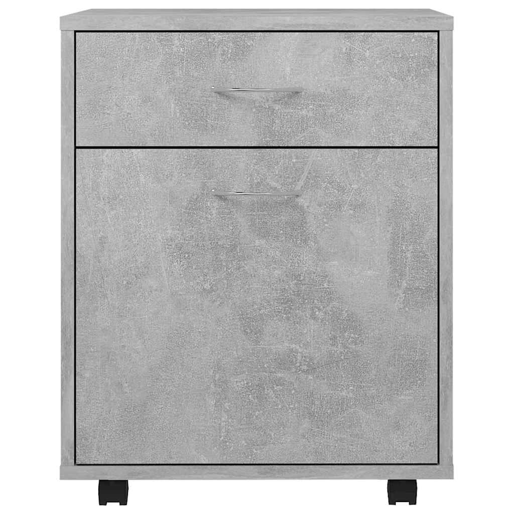 808444 vidaXL Rolling Cabinet Concrete Grey 45x38x54 cm Engineered Wood