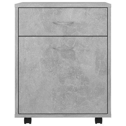 808444 vidaXL Rolling Cabinet Concrete Grey 45x38x54 cm Engineered Wood