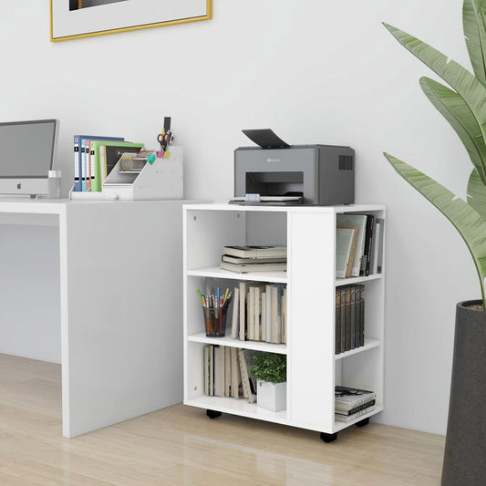 vidaXL Storage Cabinet | White | Engineered wood | Medium | Rolling Cabinet
