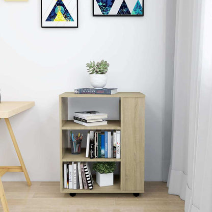 808452 vidaXL Rolling Cabinet Sonoma Oak 60x35x75 cm Engineered Wood