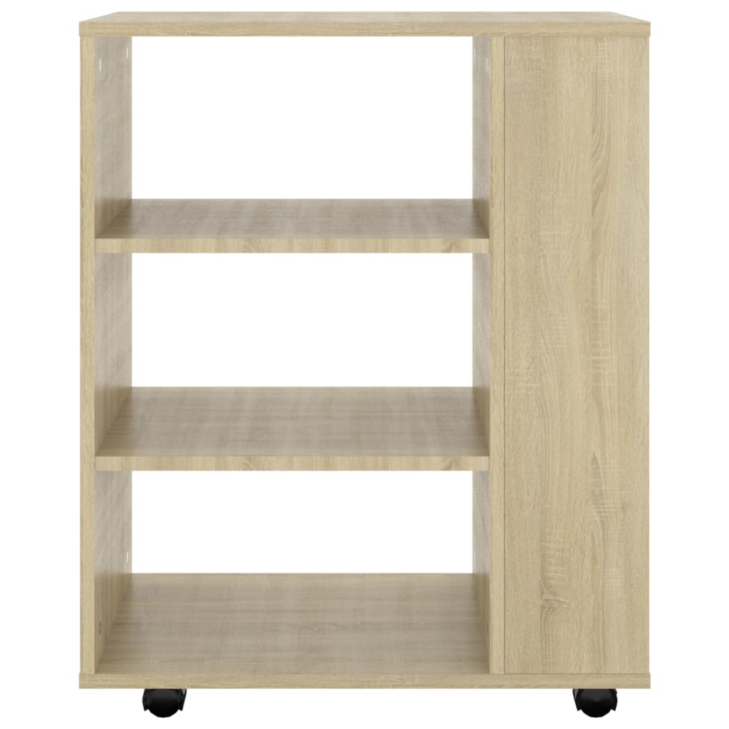 vidaXL Rolling Cabinet Sonoma Oak 60x35x75 cm Engineered Wood