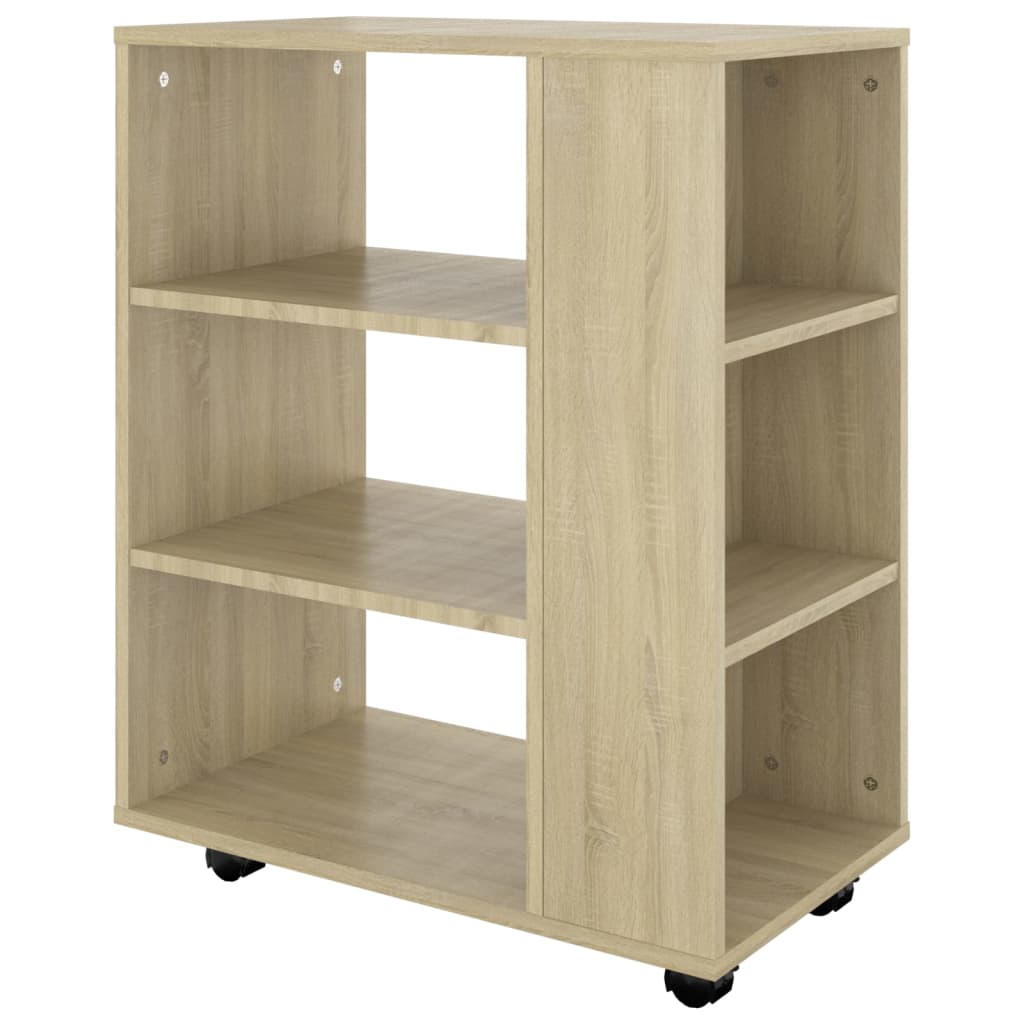 vidaXL Rolling Cabinet Sonoma Oak 60x35x75 cm Engineered Wood