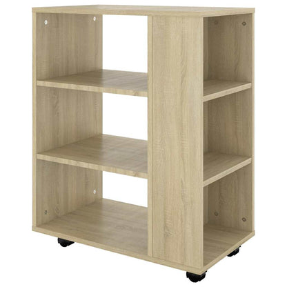 808452 vidaXL Rolling Cabinet Sonoma Oak 60x35x75 cm Engineered Wood