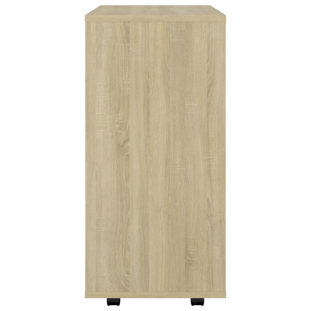 vidaXL Rolling Cabinet Sonoma Oak 60x35x75 cm Engineered Wood