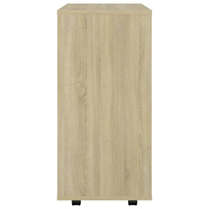 vidaXL Rolling Cabinet Sonoma Oak 60x35x75 cm Engineered Wood