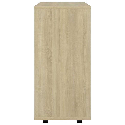 808452 vidaXL Rolling Cabinet Sonoma Oak 60x35x75 cm Engineered Wood