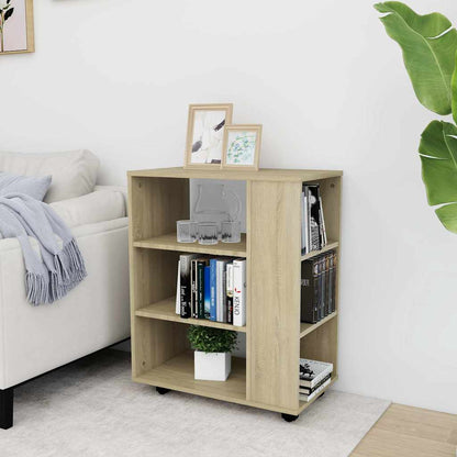 808452 vidaXL Rolling Cabinet Sonoma Oak 60x35x75 cm Engineered Wood