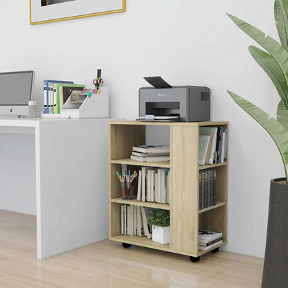 808452 vidaXL Rolling Cabinet Sonoma Oak 60x35x75 cm Engineered Wood