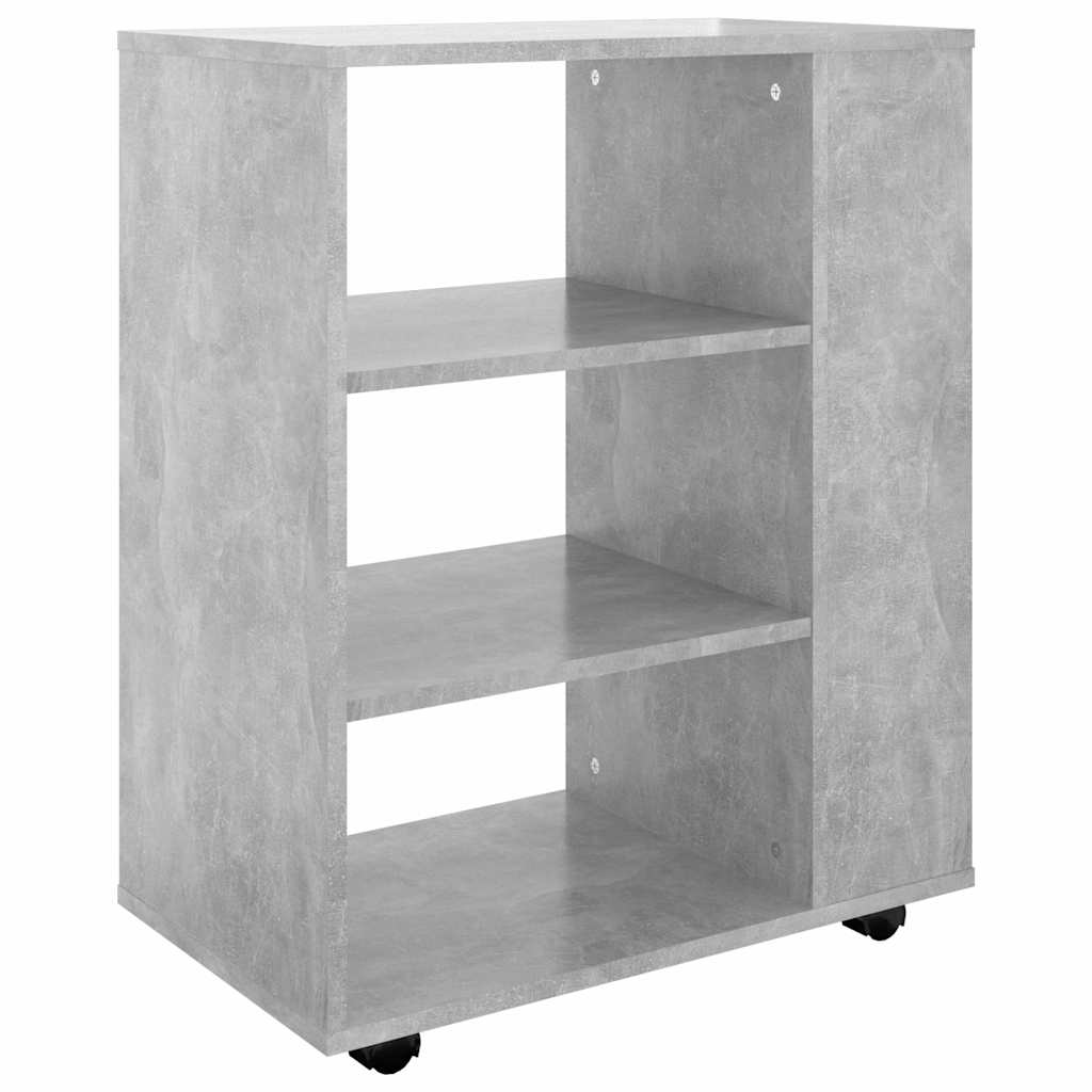 808453 vidaXL Rolling Cabinet Concrete Grey 60x35x75 cm Engineered Wood