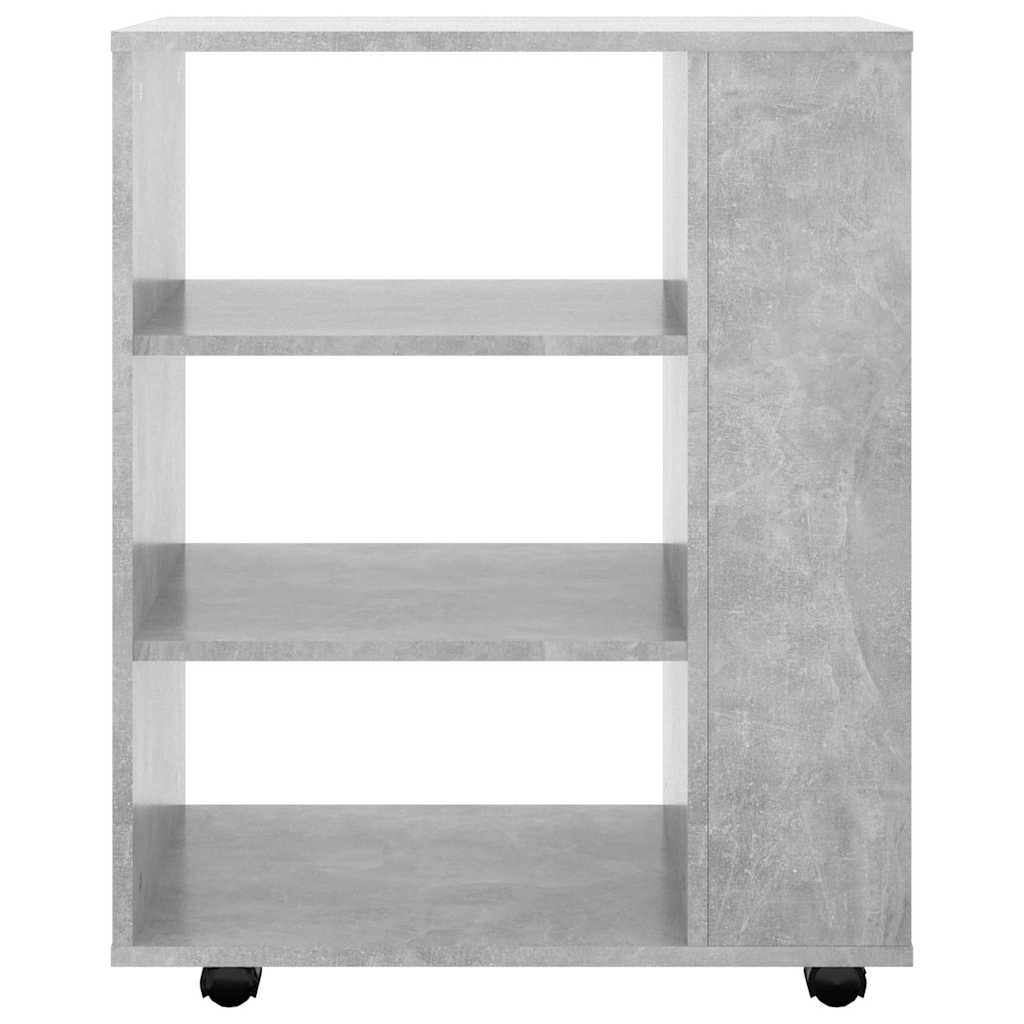808453 vidaXL Rolling Cabinet Concrete Grey 60x35x75 cm Engineered Wood