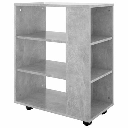808453 vidaXL Rolling Cabinet Concrete Grey 60x35x75 cm Engineered Wood