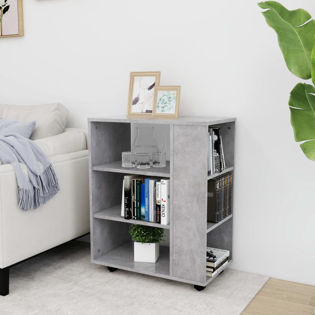 vidaXL Storage Cabinet | Concrete grey | Engineered wood | Rollable