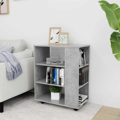 808453 vidaXL Rolling Cabinet Concrete Grey 60x35x75 cm Engineered Wood