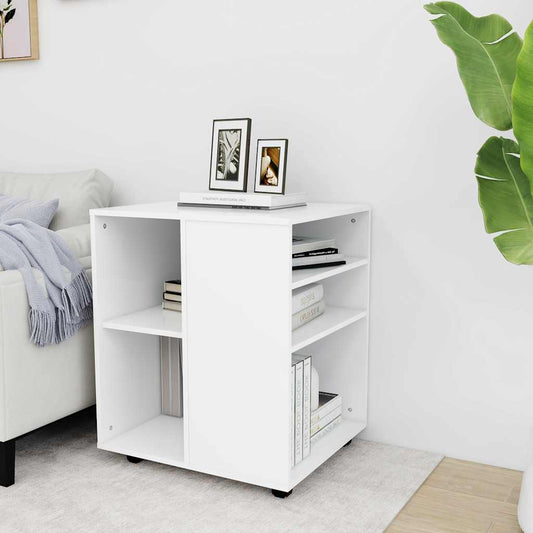 vidaXL Rolling Cabinet White 60x53x72 cm Engineered Wood