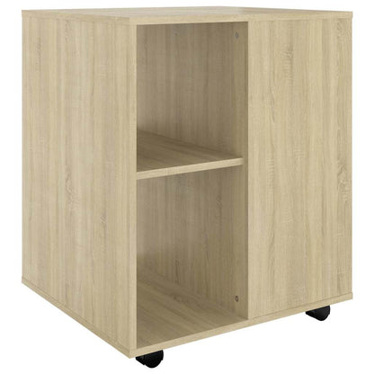 808461 vidaXL Rolling Cabinet Sonoma Oak 60x53x72 cm Engineered Wood