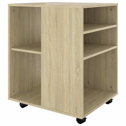 808461 vidaXL Rolling Cabinet Sonoma Oak 60x53x72 cm Engineered Wood