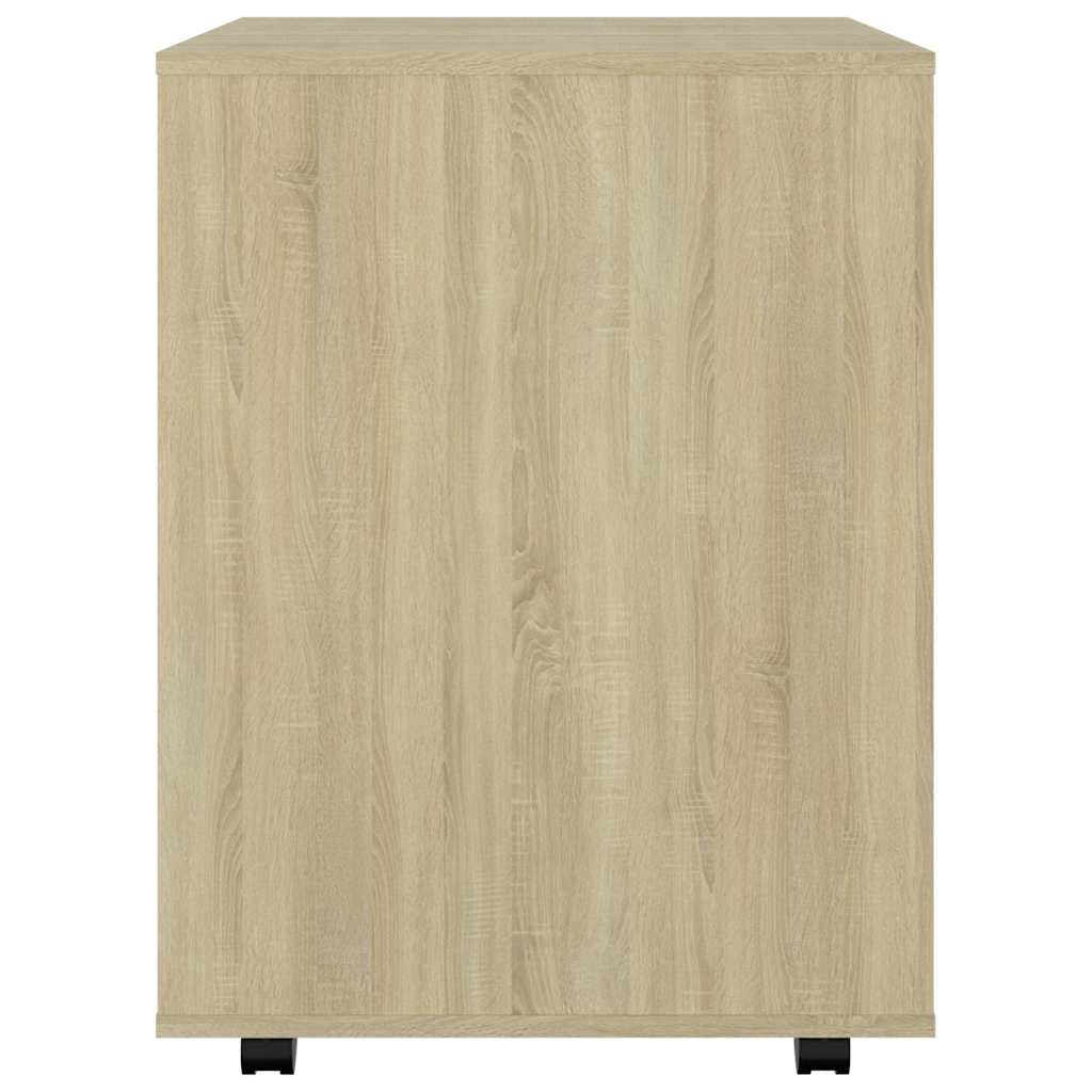 vidaXL Rolling Cabinet Sonoma Oak 60x53x72 cm Engineered Wood
