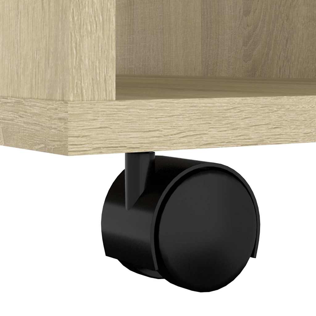 808461 vidaXL Rolling Cabinet Sonoma Oak 60x53x72 cm Engineered Wood