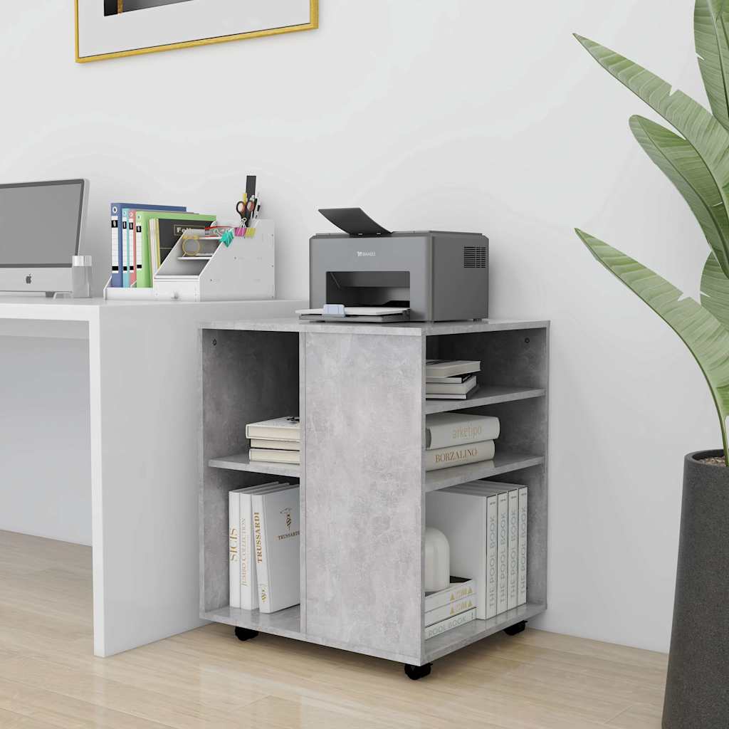 808462 vidaXL Rolling Cabinet Concrete Grey 60x53x72 cm Engineered Wood