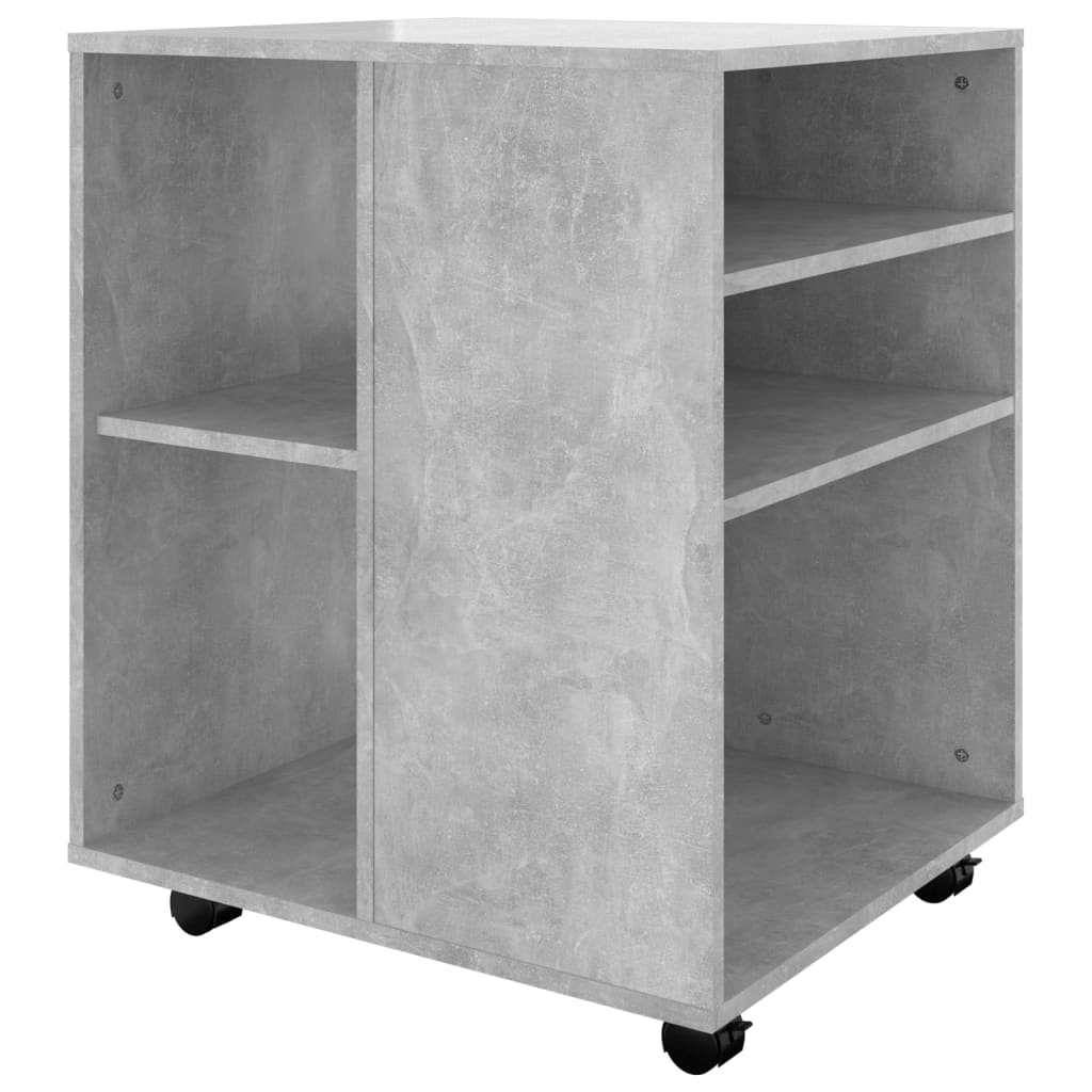 vidaXL Rolling Cabinet Concrete Grey 60x53x72 cm Engineered Wood