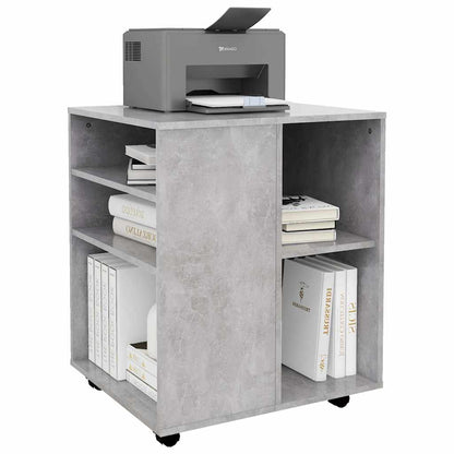 808462 vidaXL Rolling Cabinet Concrete Grey 60x53x72 cm Engineered Wood