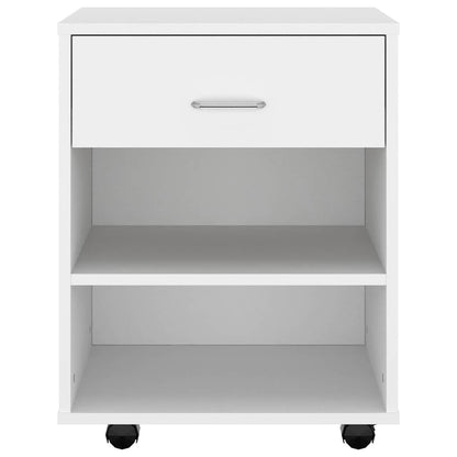 808467 vidaXL Rolling Cabinet White 46x36x59 cm Engineered Wood