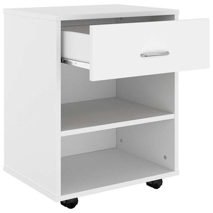 808467 vidaXL Rolling Cabinet White 46x36x59 cm Engineered Wood