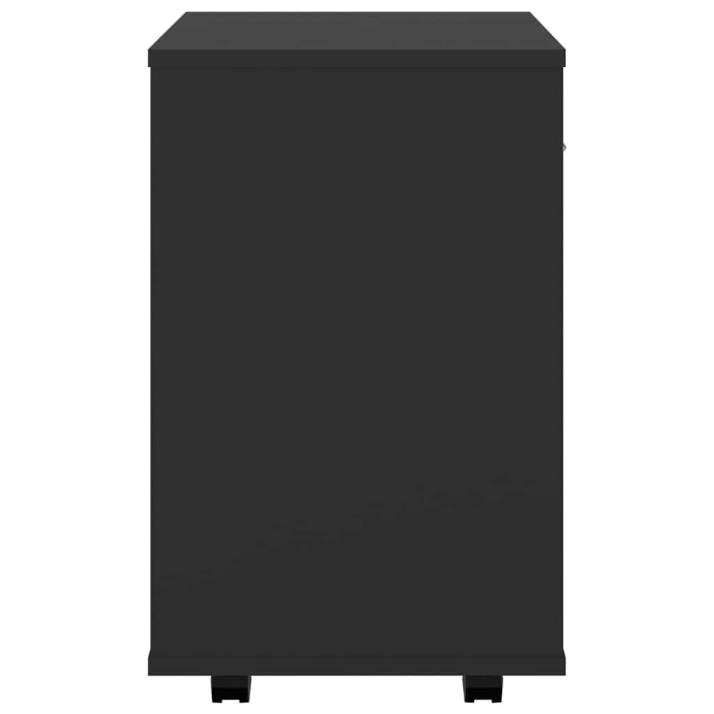 808468 vidaXL Rolling Cabinet Black 46x36x59 cm Engineered Wood