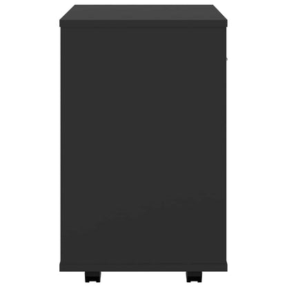 808468 vidaXL Rolling Cabinet Black 46x36x59 cm Engineered Wood