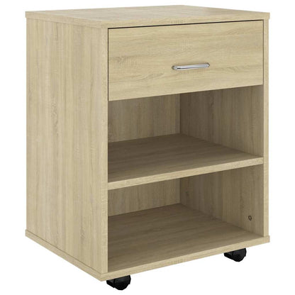 808470 vidaXL Rolling Cabinet Sonoma Oak 46x36x59 cm Engineered Wood