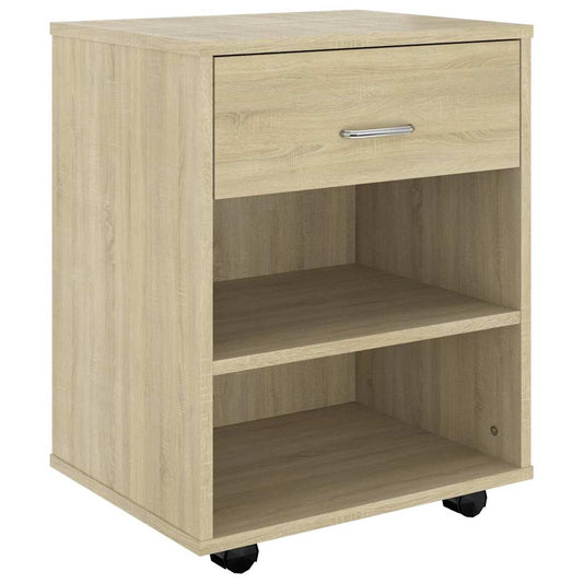 808470 vidaXL Rolling Cabinet Sonoma Oak 46x36x59 cm Engineered Wood