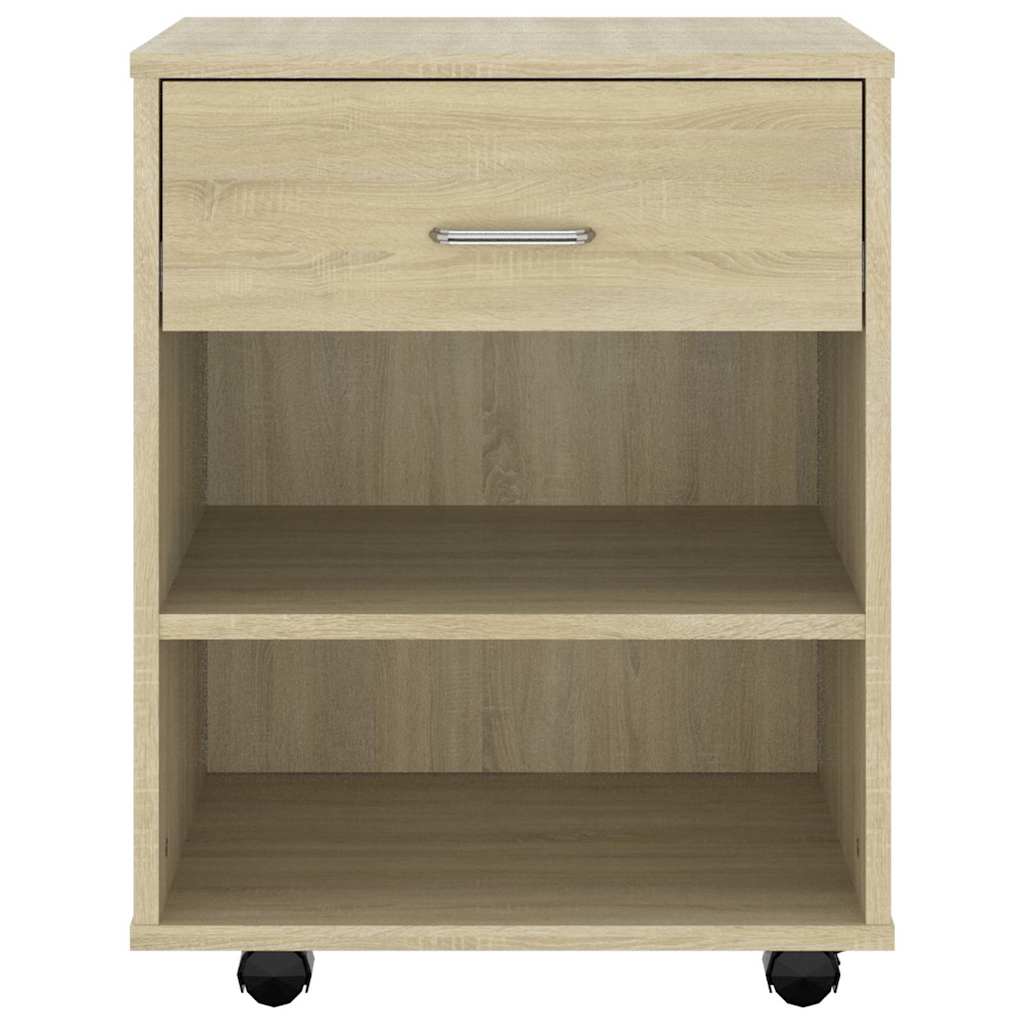 808470 vidaXL Rolling Cabinet Sonoma Oak 46x36x59 cm Engineered Wood