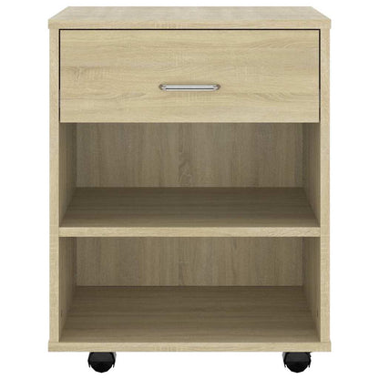 808470 vidaXL Rolling Cabinet Sonoma Oak 46x36x59 cm Engineered Wood