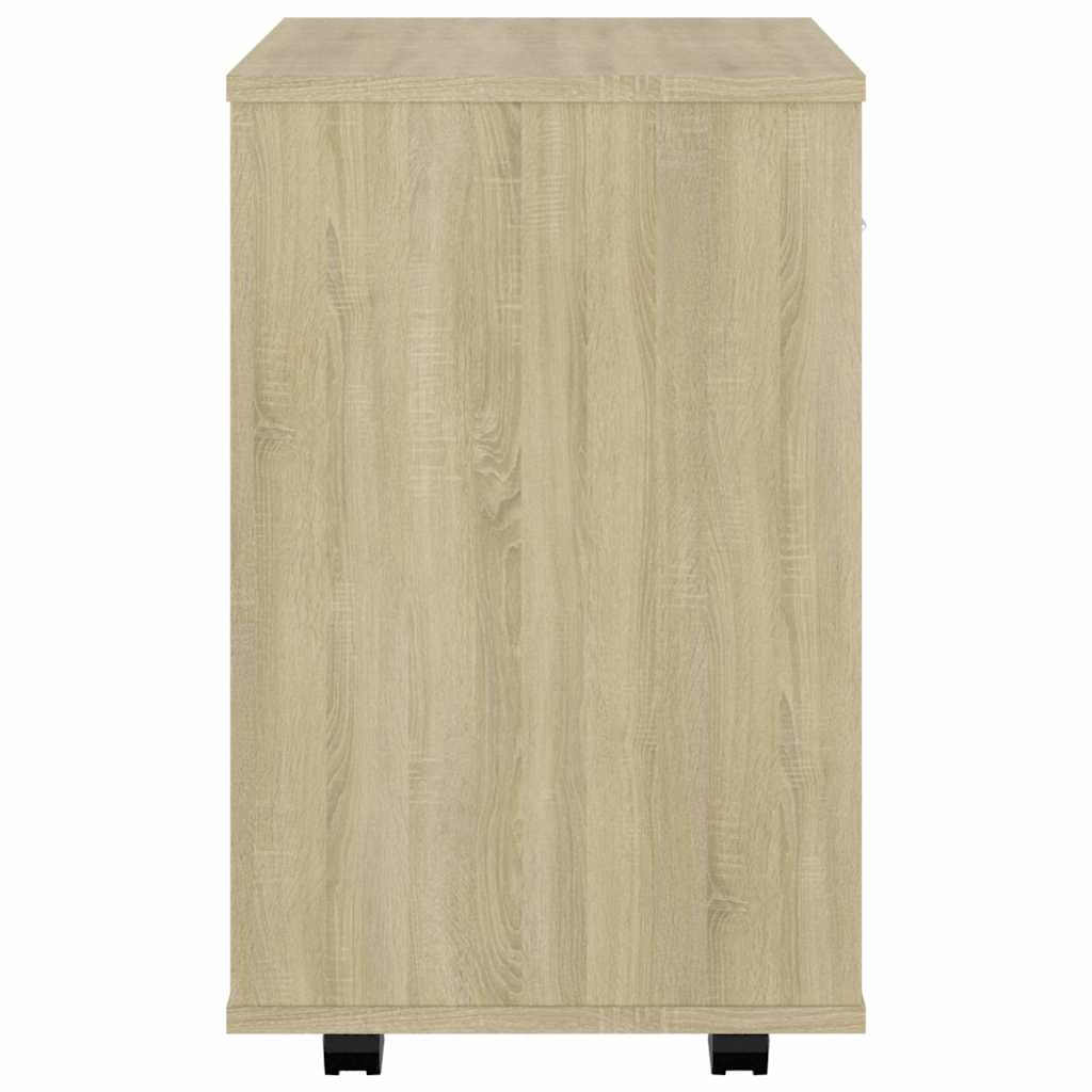 808470 vidaXL Rolling Cabinet Sonoma Oak 46x36x59 cm Engineered Wood