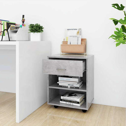 808471 vidaXL Rolling Cabinet Concrete Grey 46x36x59 cm Engineered Wood