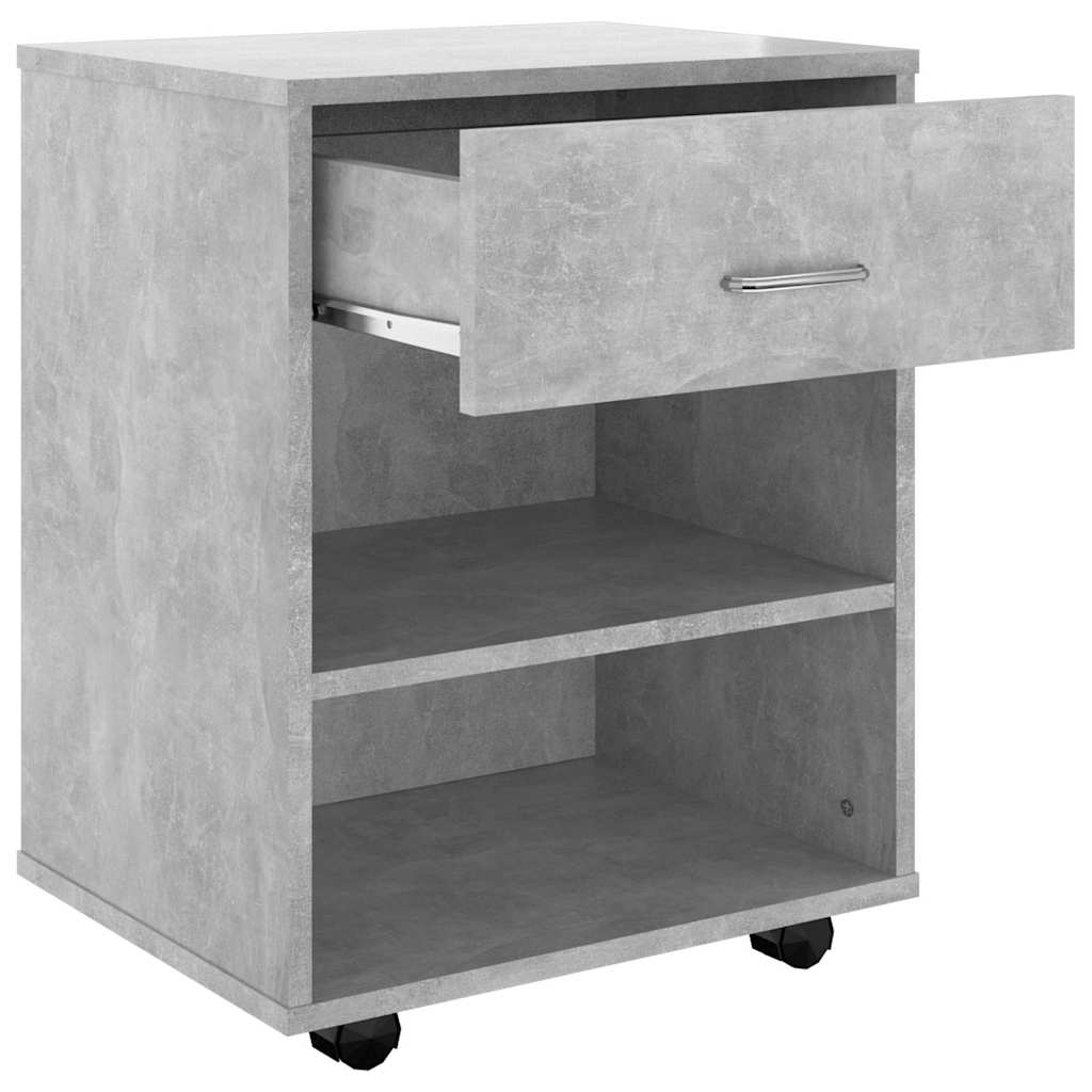 808471 vidaXL Rolling Cabinet Concrete Grey 46x36x59 cm Engineered Wood