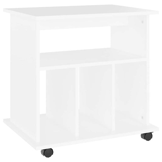 808476 vidaXL Rolling Cabinet White 60x45x60 cm Engineered Wood