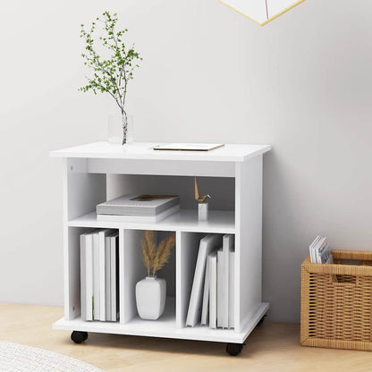 808476 vidaXL Rolling Cabinet White 60x45x60 cm Engineered Wood