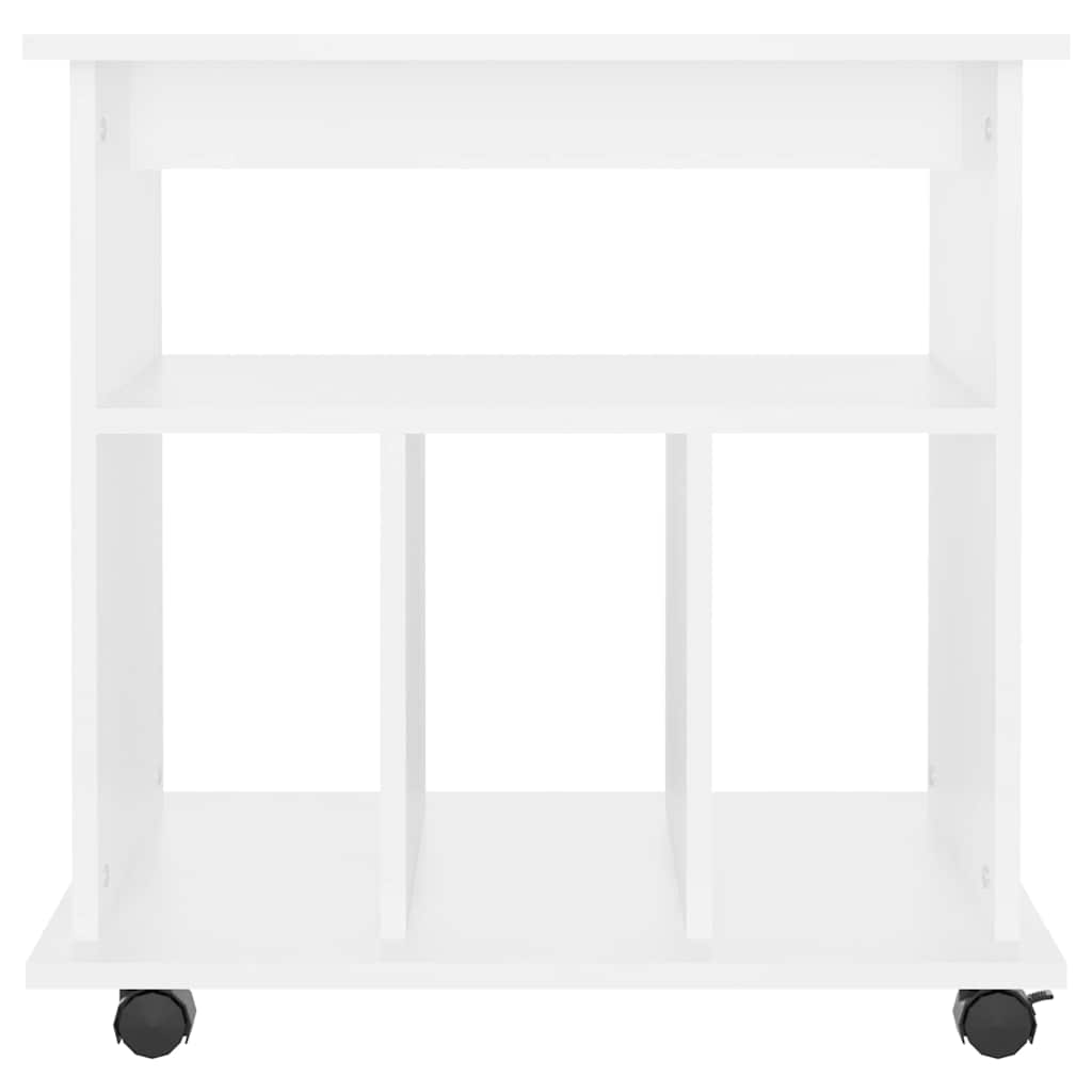 808476 vidaXL Rolling Cabinet White 60x45x60 cm Engineered Wood
