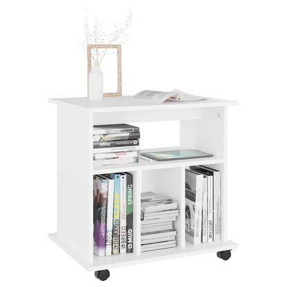 808476 vidaXL Rolling Cabinet White 60x45x60 cm Engineered Wood