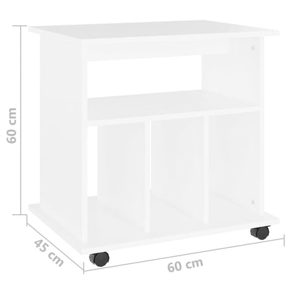 vidaXL Storage Cabinet | White | Engineered wood | Medium | Lockable wheels
