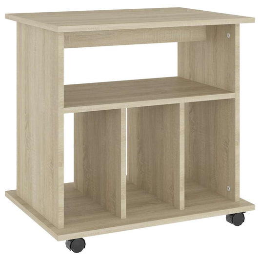 808479 vidaXL Rolling Cabinet Sonoma Oak 60x45x60 cm Engineered Wood