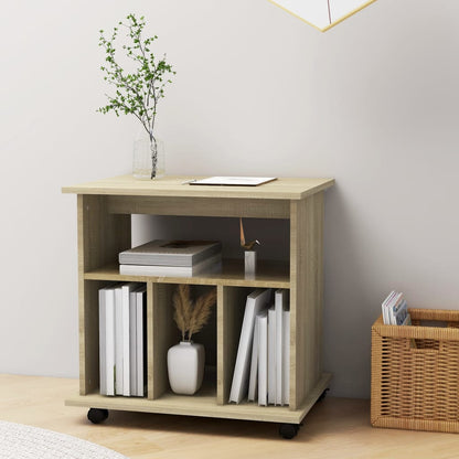 vidaXL Storage Cabinet | Sonoma Oak | Engineered Wood | Medium | Rolling Cabinet