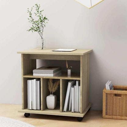 808479 vidaXL Rolling Cabinet Sonoma Oak 60x45x60 cm Engineered Wood