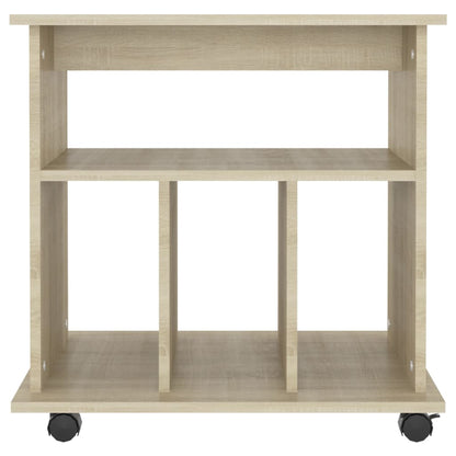 vidaXL Storage Cabinet | Sonoma Oak | Engineered Wood | Medium | Rolling Cabinet
