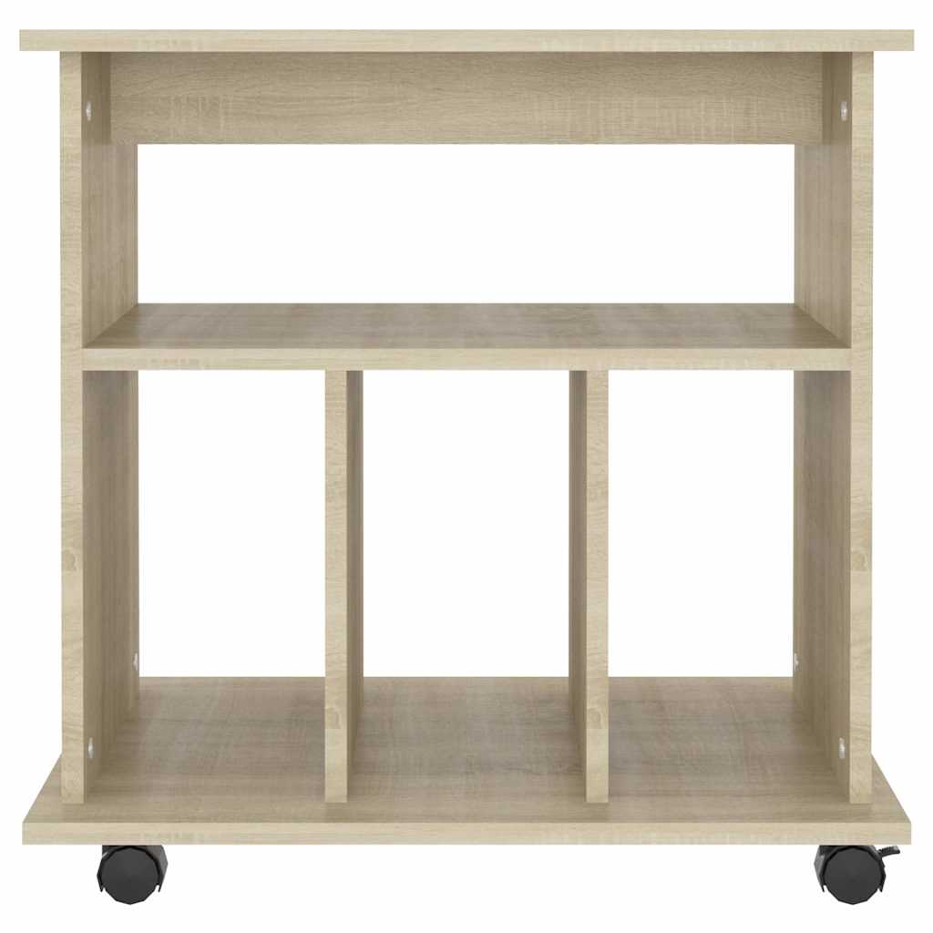 808479 vidaXL Rolling Cabinet Sonoma Oak 60x45x60 cm Engineered Wood