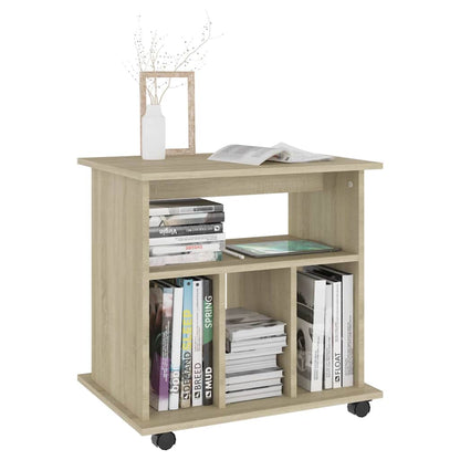 808479 vidaXL Rolling Cabinet Sonoma Oak 60x45x60 cm Engineered Wood
